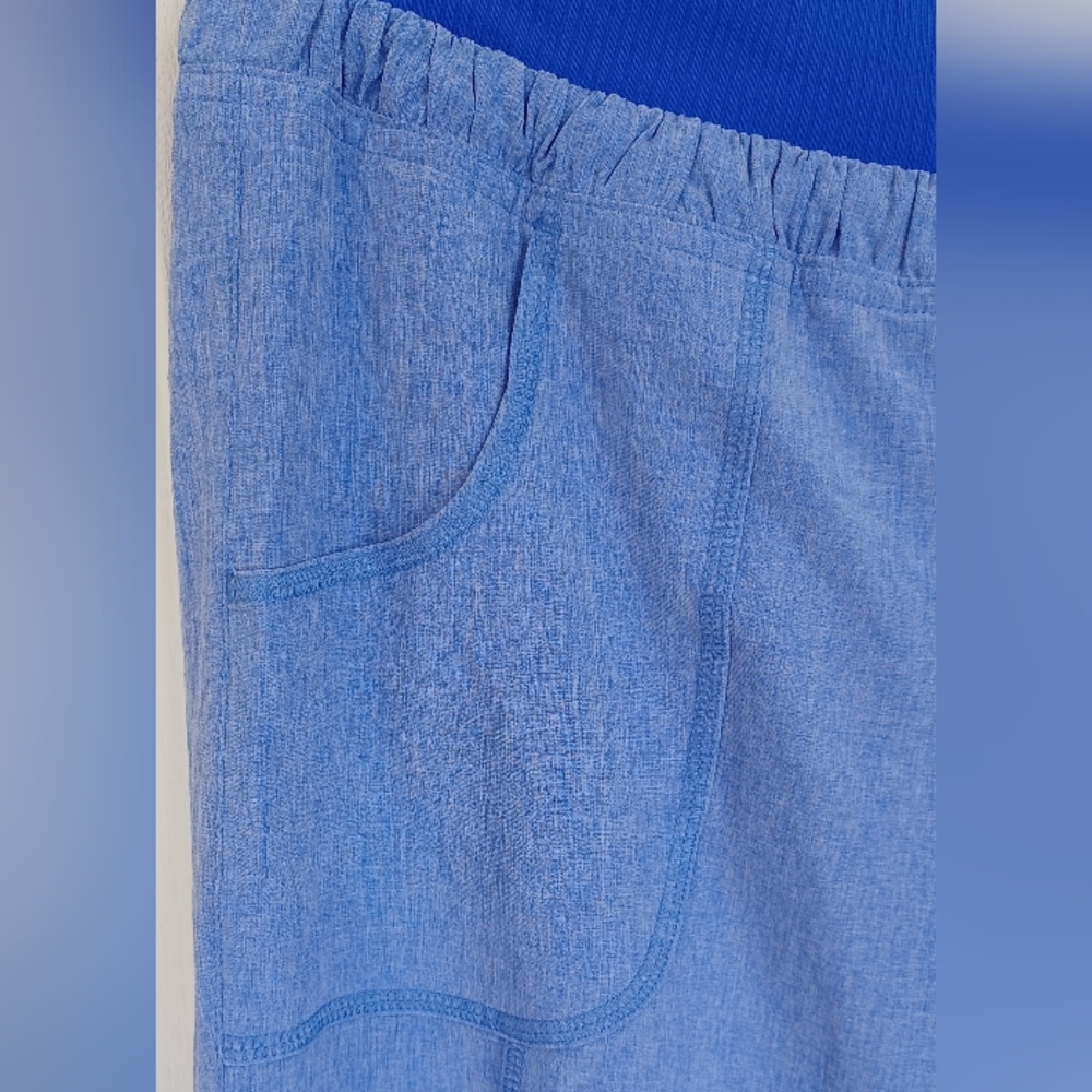 ATHLETA ALLEGRO CAPRI PANTS W/CINCHABLE LEGS SIZE 8 STYLE #405068 HEATHER BLUE - Picture 2 of 16